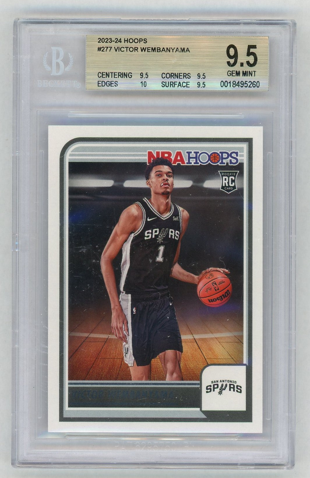 2023 NBA Hoops #277 Victor Wembanyama Rookie RC BGS 9.5