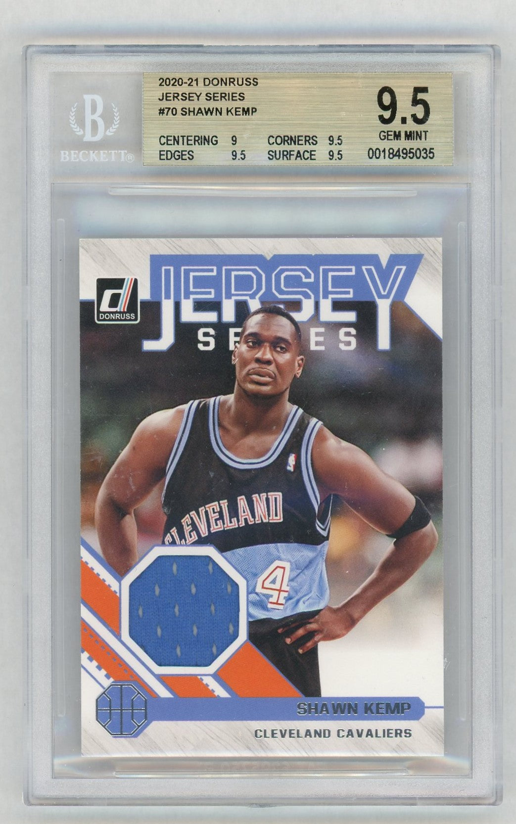2020 Panini Donruss Jersey Series Shawn Kemp #JSSKE BGS 9.5
