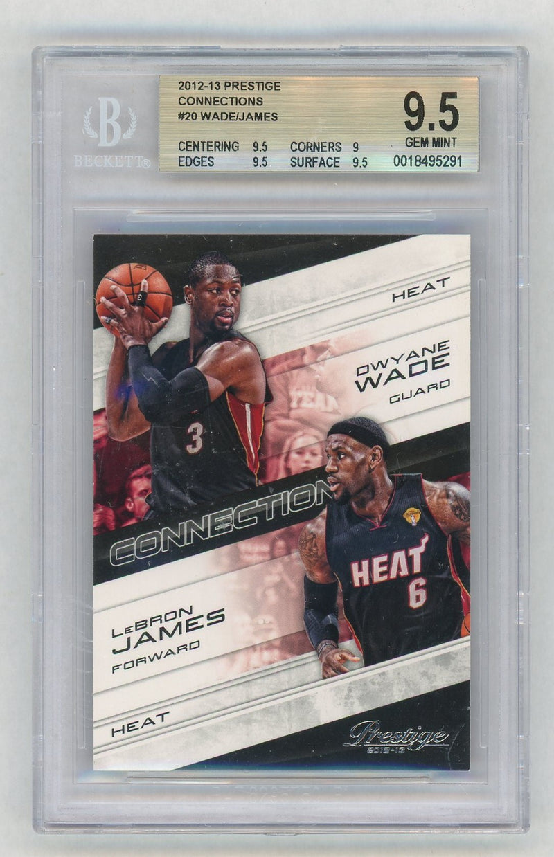 2012-13 Prestige Connections Dwyane Wade LeBron James #20 BGS 9.5