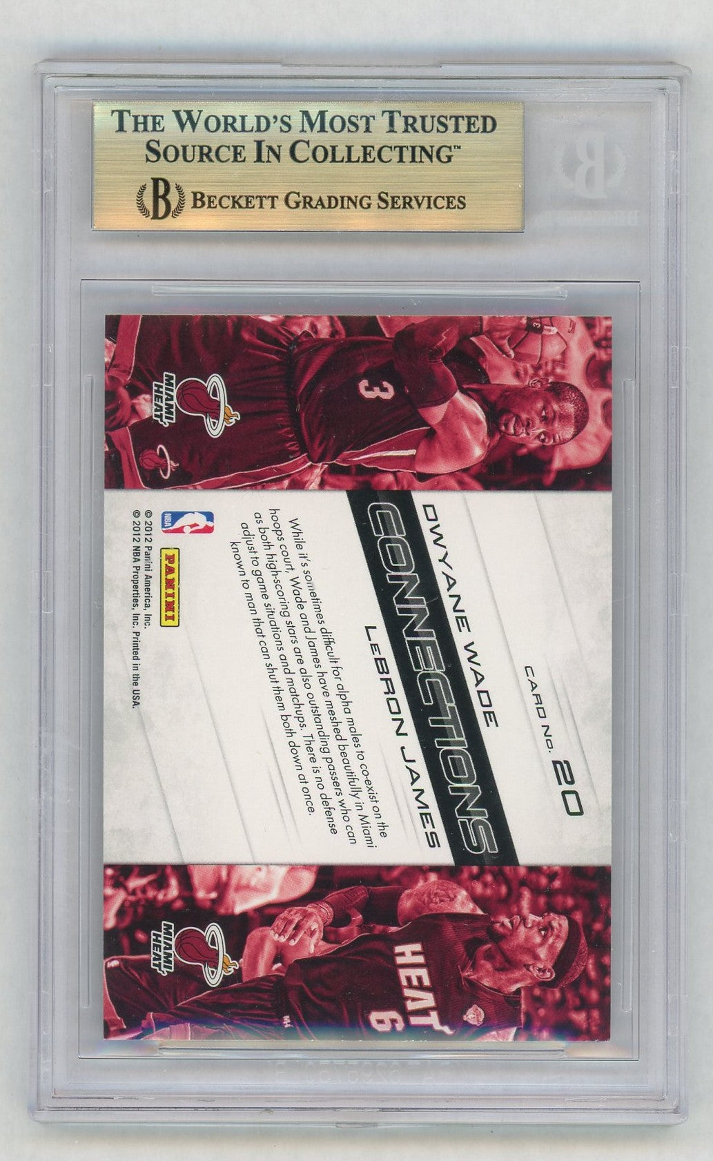 2012-13 Prestige #20 Dwyane Wade/LeBron James Connections BGS 9.5