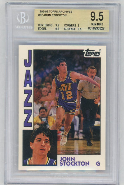 1992-93 Topps Archives John Stockton #57 BGS 9.5