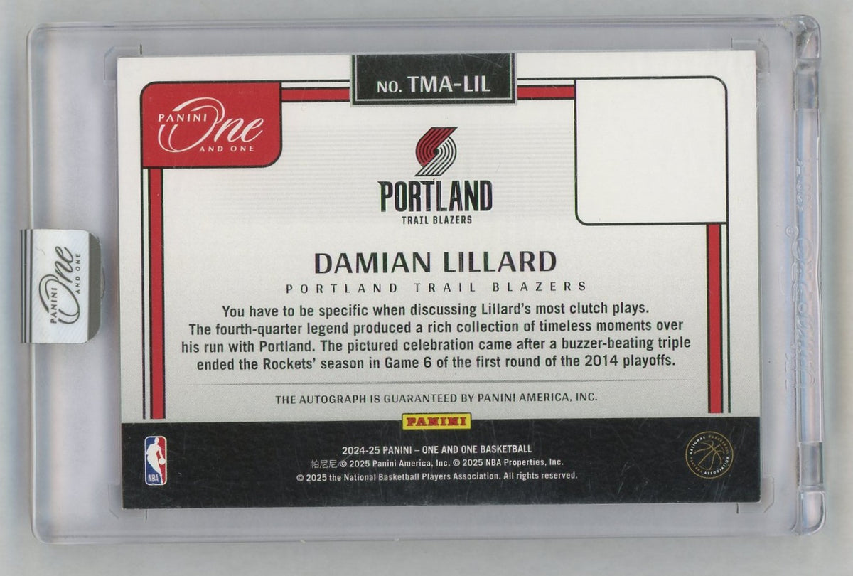 2024-25 One and One #TMA-LIL Damian Lillard Timeless Moments Auto Purple SSP /35