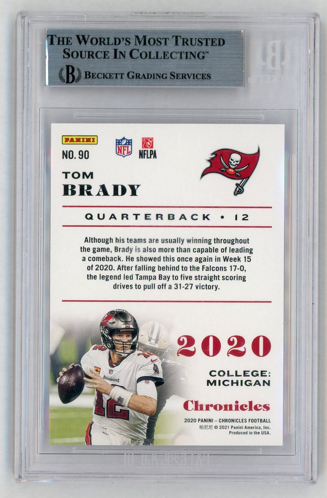 2020 Panini Chronicles Pink Tom Brady #90 BGS 9