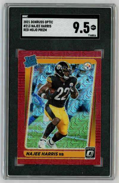 2021 Donruss Optic Najee Harris #213 Rated Rookie Red Mojo Prizm SGC 9.5