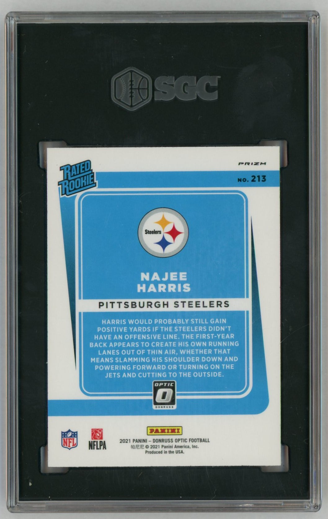 2021 Donruss Optic #213 Najee Harris Red Mojo Rated Rookie RC SGC 9.5