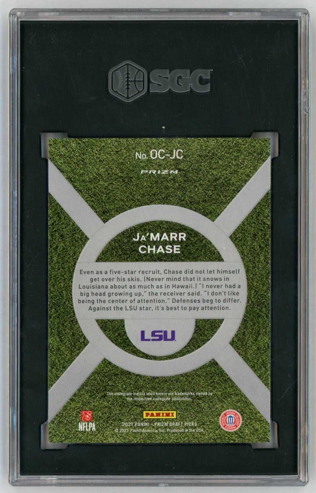 2021 Prizm #OC-JC Ja'Marr Chase Rookie RC On Campus SSP SGC 9.5