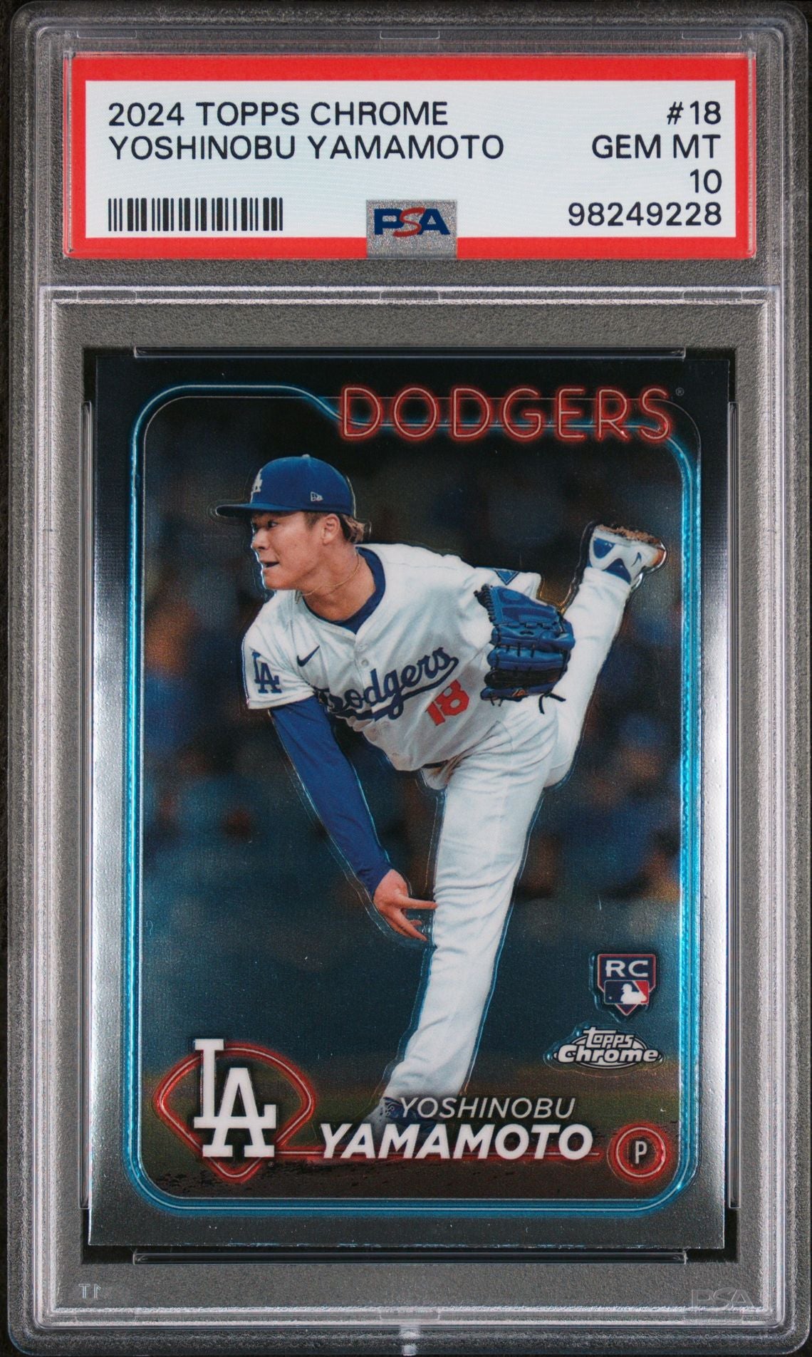 2024 Topps Chrome Rookie #18 Yoshinobu Yamamoto PSA 10