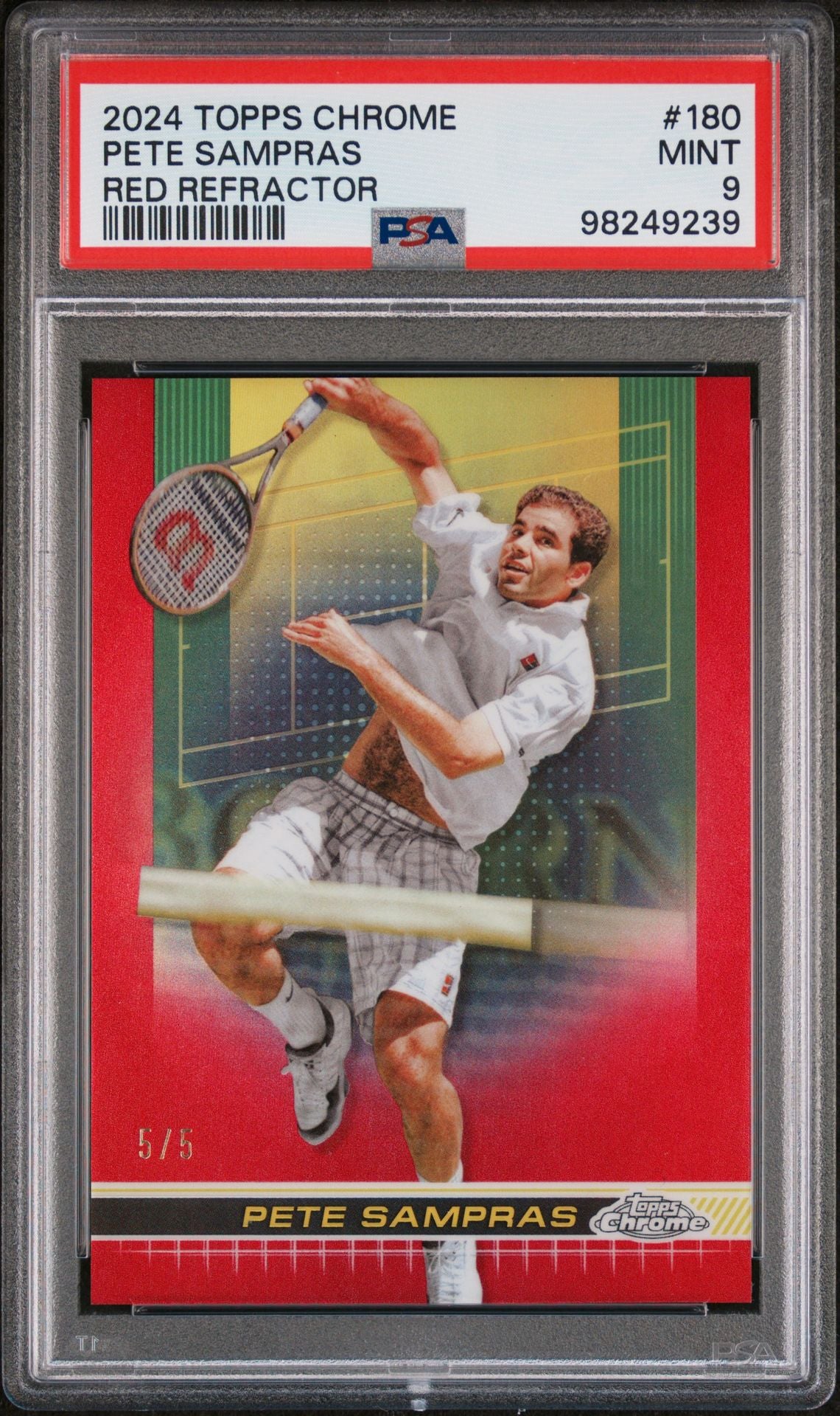 2024 Topps Chrome Red Refractor Pete Sampras #180 /5 PSA 9