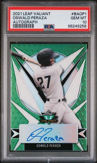 2021 Leaf Valiant Oswald Peraza #BAOP1 Auto PSA 10