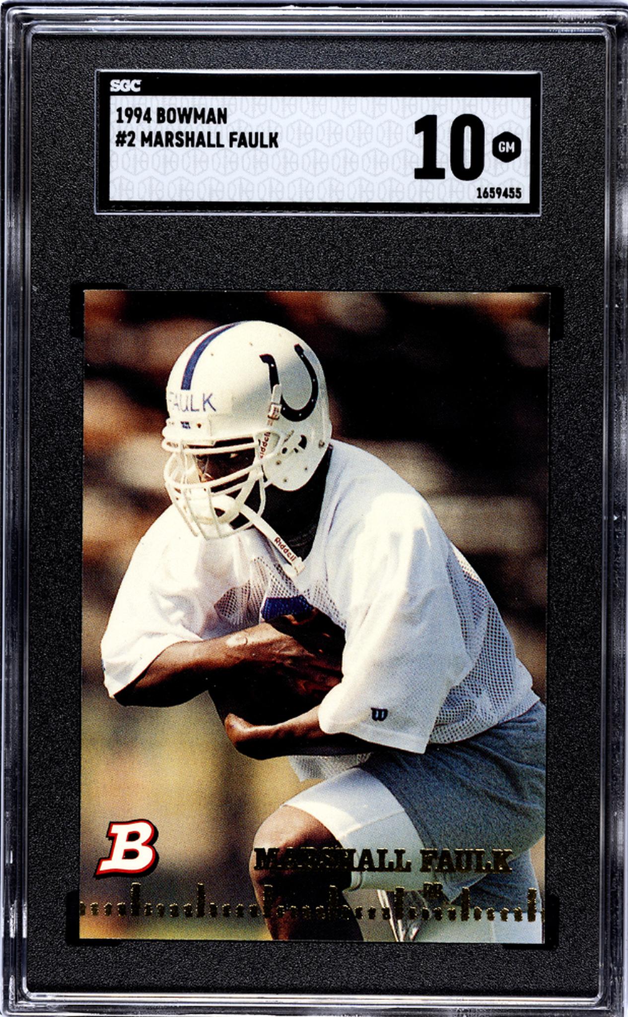 1994 Topps Bowman Marshall Faulk #2 RC SGC 10