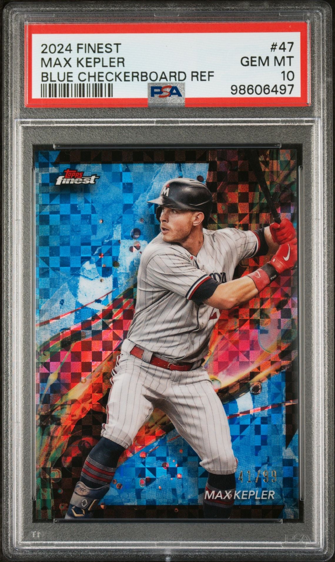 2024 Topps Finest Blue Checkerboard Max Kepler #47 /99 PSA 10
