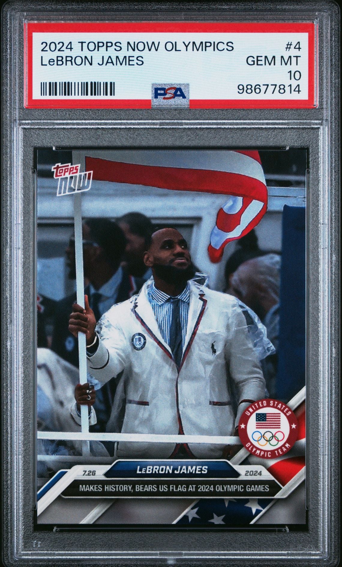 2024 Topps Now Olympics #4 LeBron James PSA 10