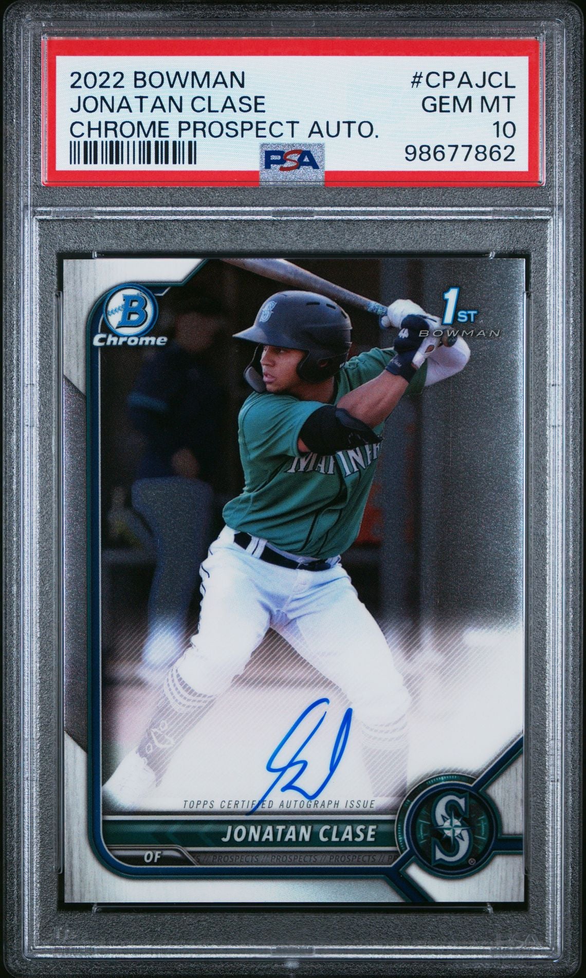 2022 Bowman Chrome Prospect Auto Jonatan Clase #CPA-JCL PSA 10