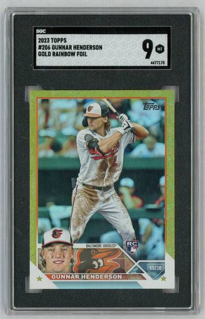 2023 Topps Gunnar Henderson #206 Gold Rainbow Foil Rookie RC SGC 9