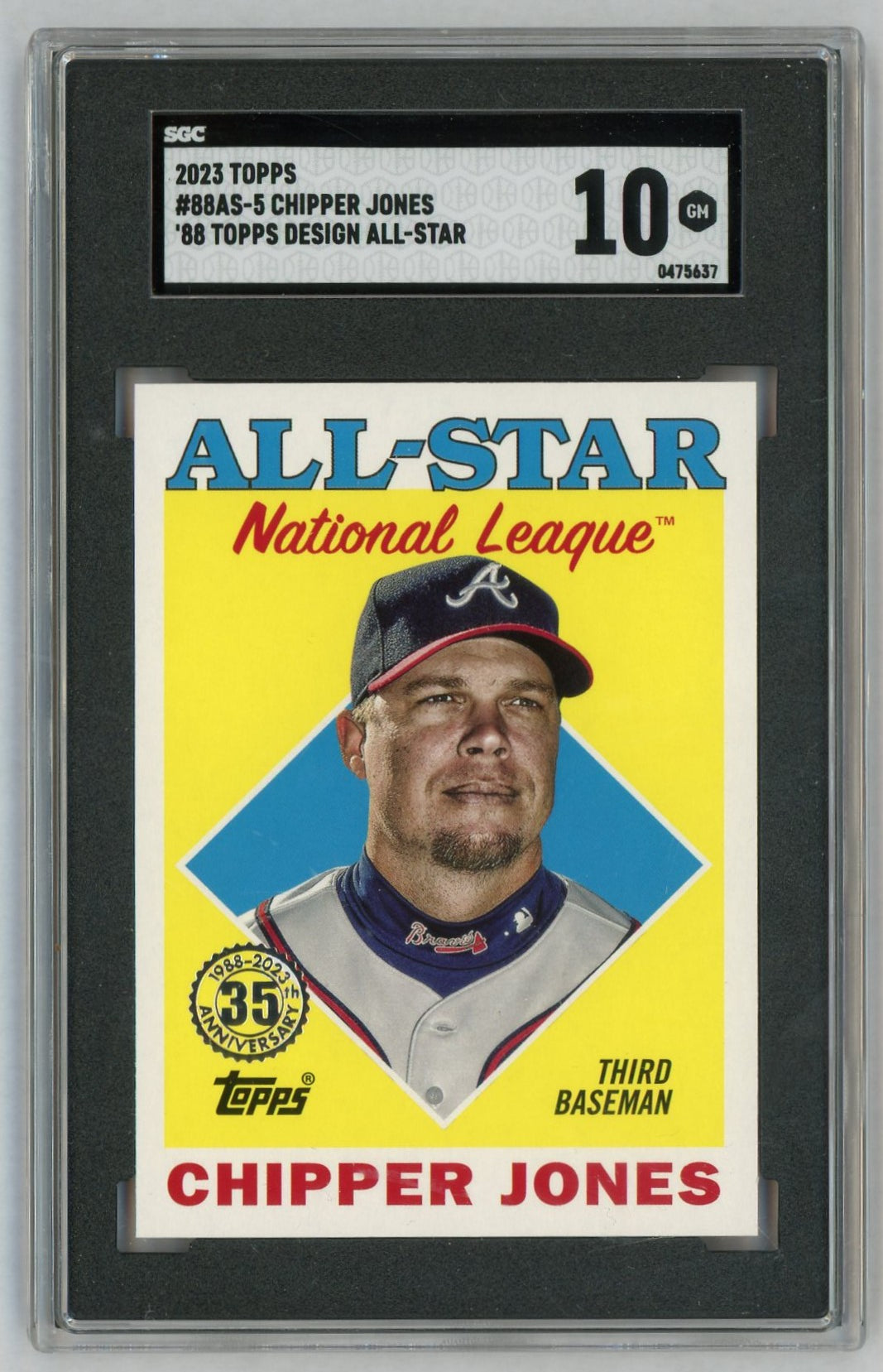 2023 Topps 1988 Design All-Star Chipper Jones #88AS-5 SGC 10