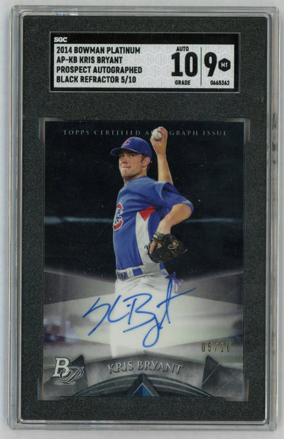 2014 Topps Bowman Platinum Kris Bryant Prospect Auto Rookie RC Black Refractor #AP-KB /10 SGC 9