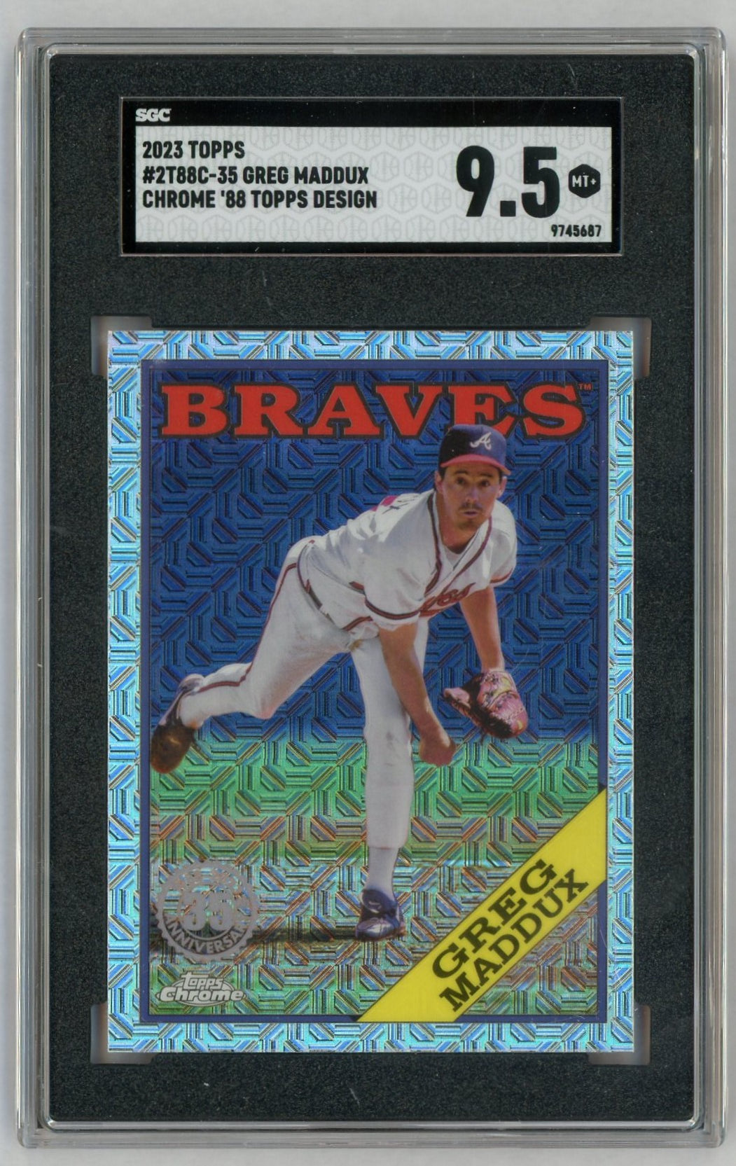 2023 Topps Chrome 1988 Design Silver Pack Greg Maddux #2T88C-35 SGC 9.5