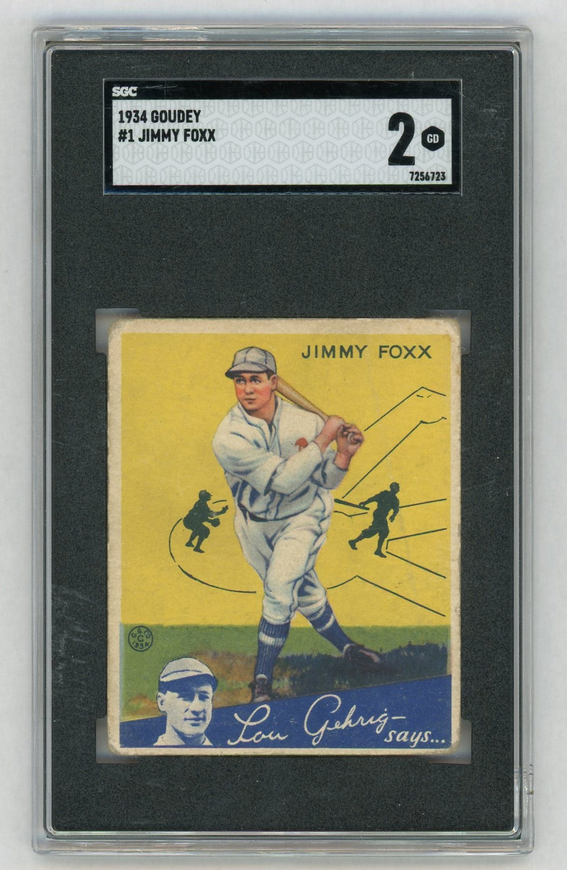 1934 Goudey #1 Jimmy Foxx SGC 2