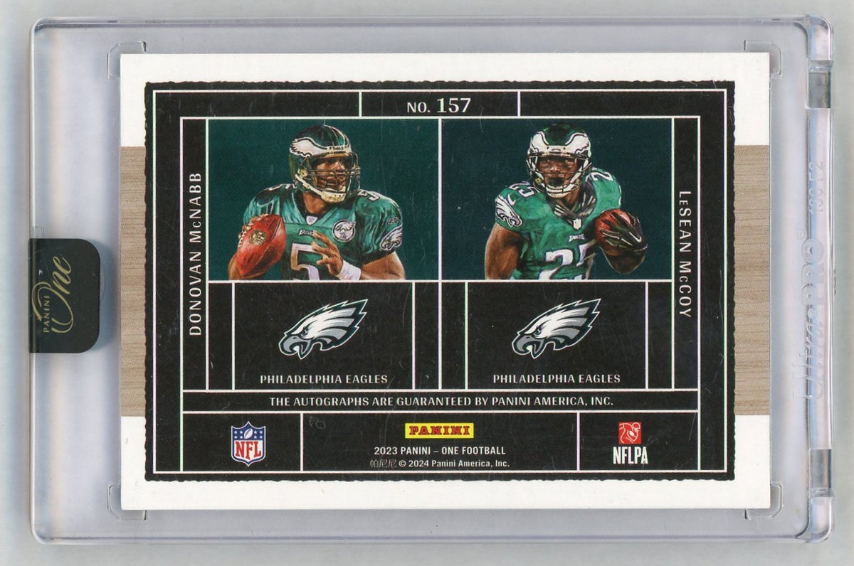 2023 Panini One Donovan McNabb LeSean McCoy Plus One Signatures Auto #157 /35