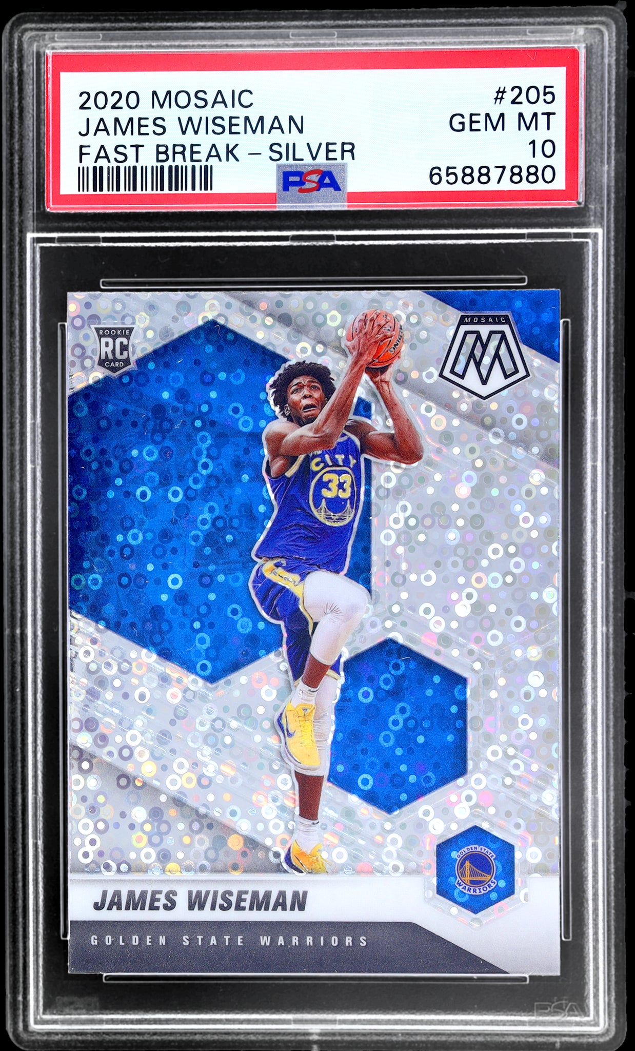 2020 Panini Mosaic #205 James Wiseman Fast Break Silver Mosaic PSA 10