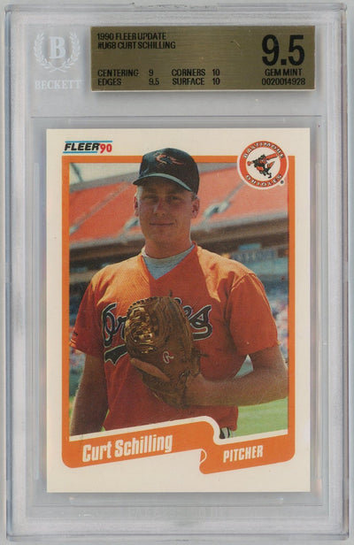 1990 Fleer Update #U-68 Curt Schilling Rookie RC BGS 9.5