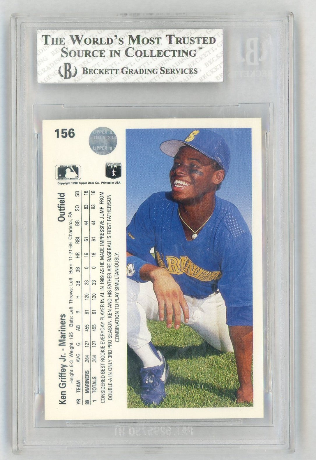1990 Upper Deck #156 Ken Griffey Jr. BGS 7.5