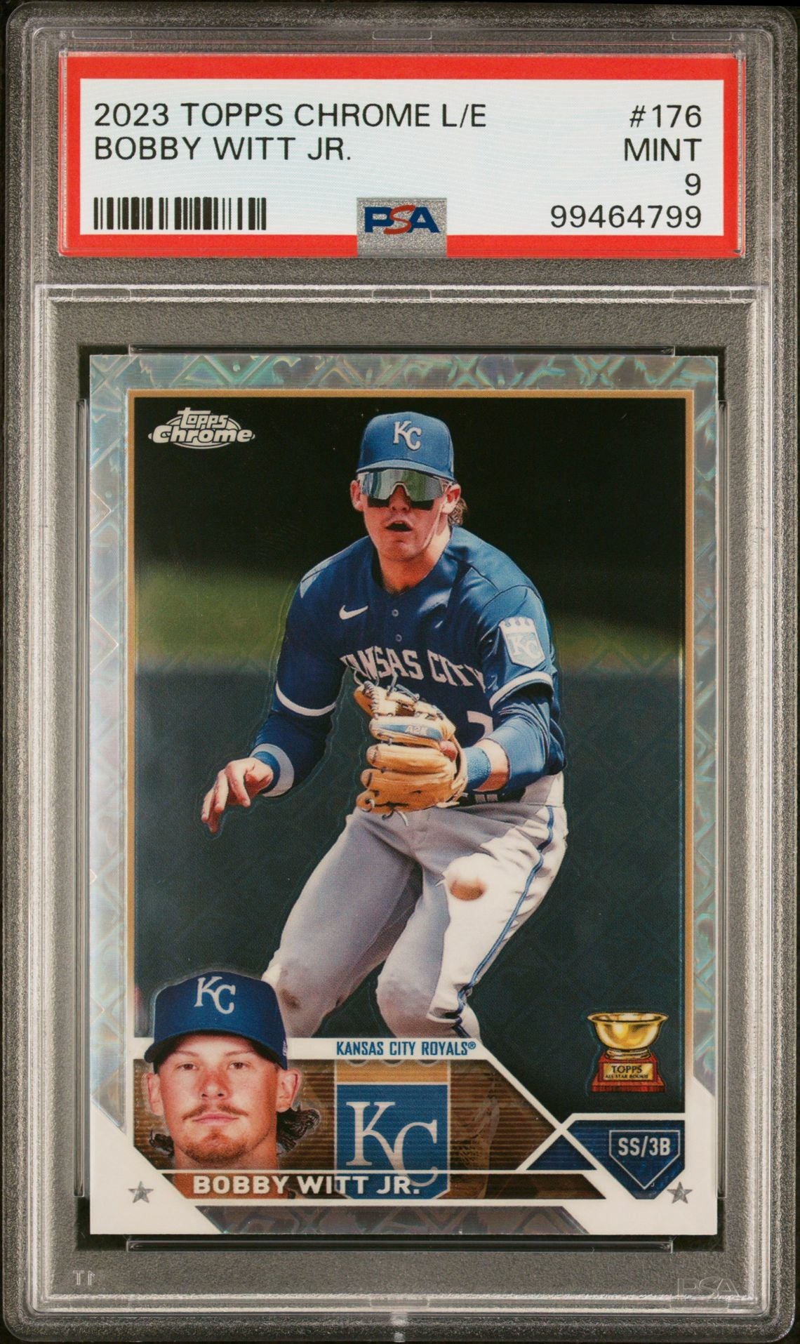 2023 Topps Chrome Logofractor #176 Bobby Witt Jr. PSA 9