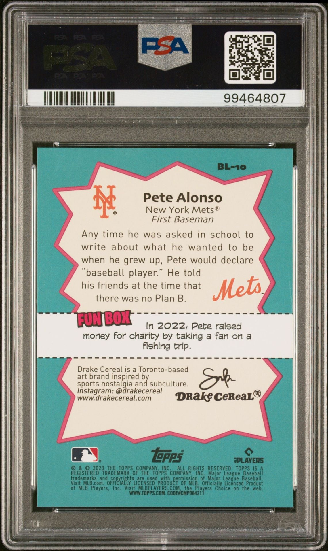 2023 Topps Big League Topps Big Leaguers #BL10 Pete Alonso PSA 9