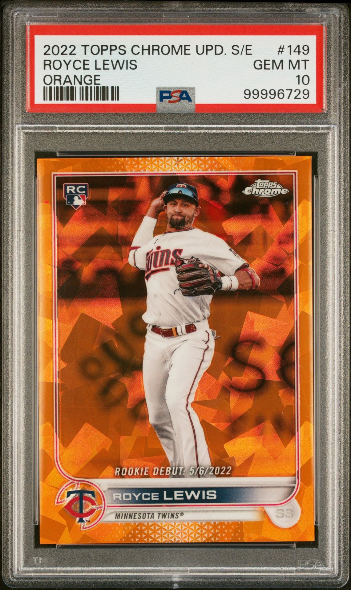 2022 Topps Chrome Update Sapphire Edition #149 Royce Lewis Orange PSA 10