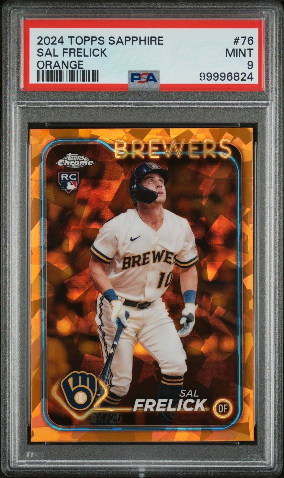 2024 Topps Sapphire Orange Sal Frelick #76 RC /25 PSA 9