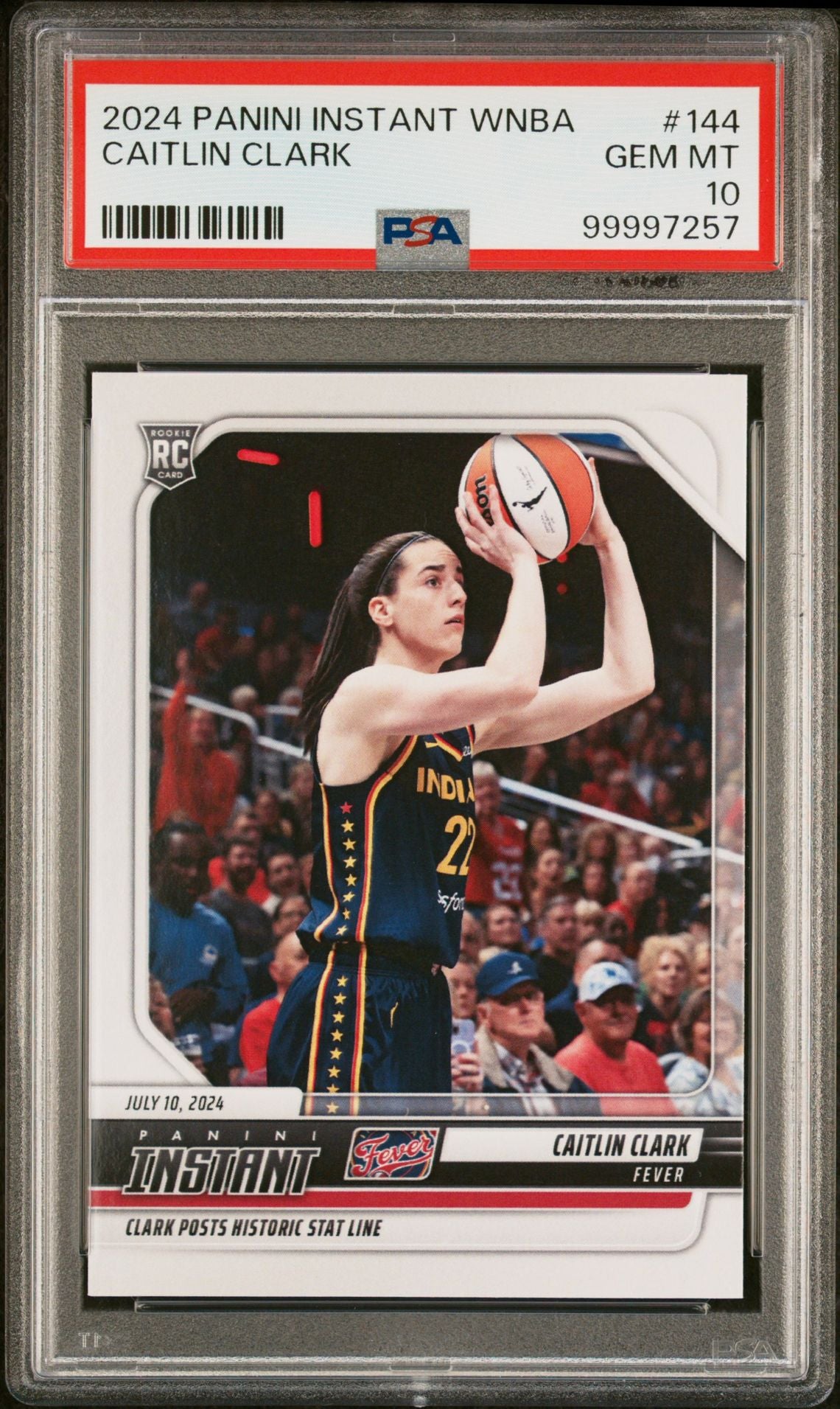 2024 Panini Instant #144 Caitlin Clark Rookie PSA 10 Indiana Fever