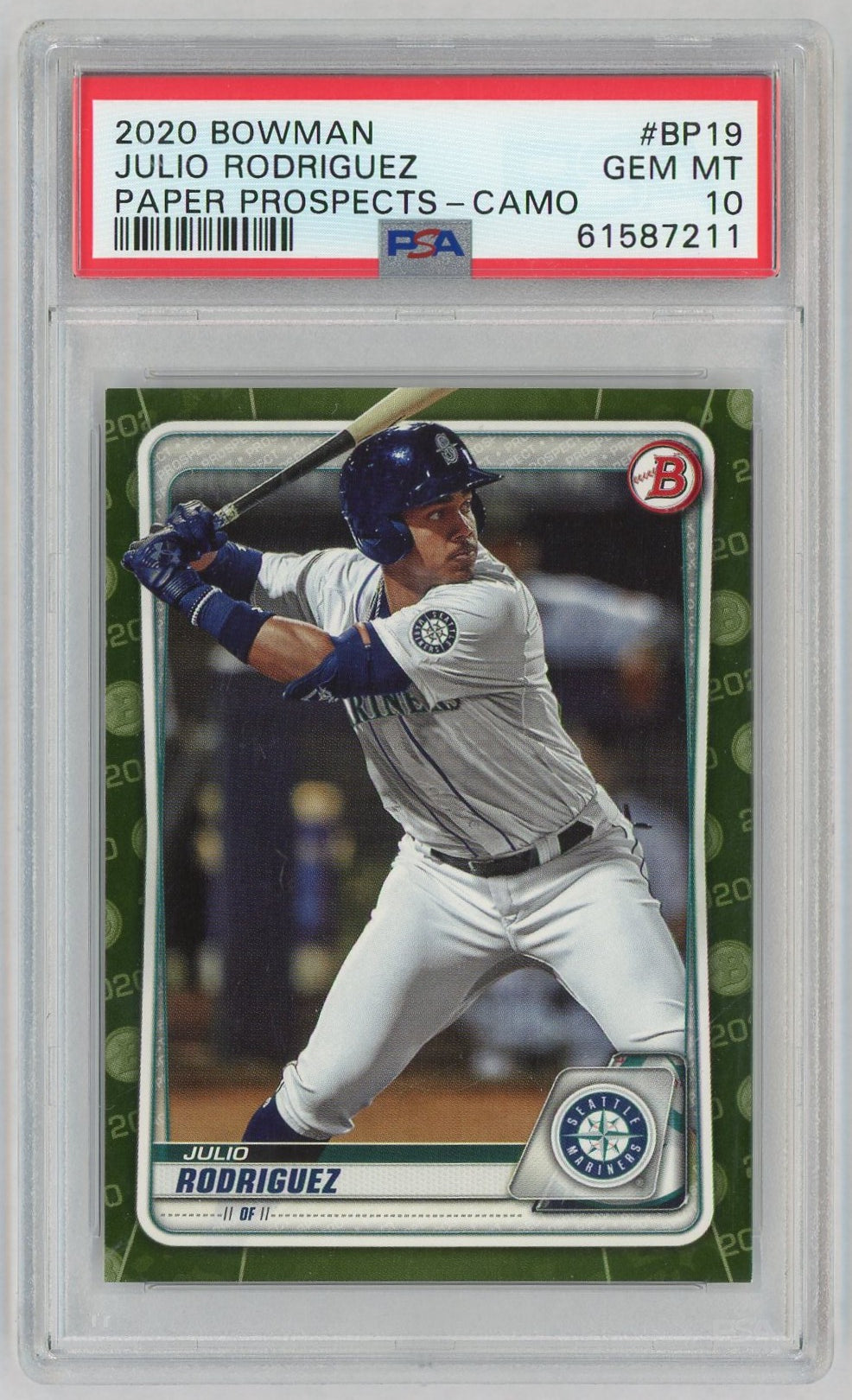 2020 Bowman Camo Julio Rodriguez #BP19 PSA 10