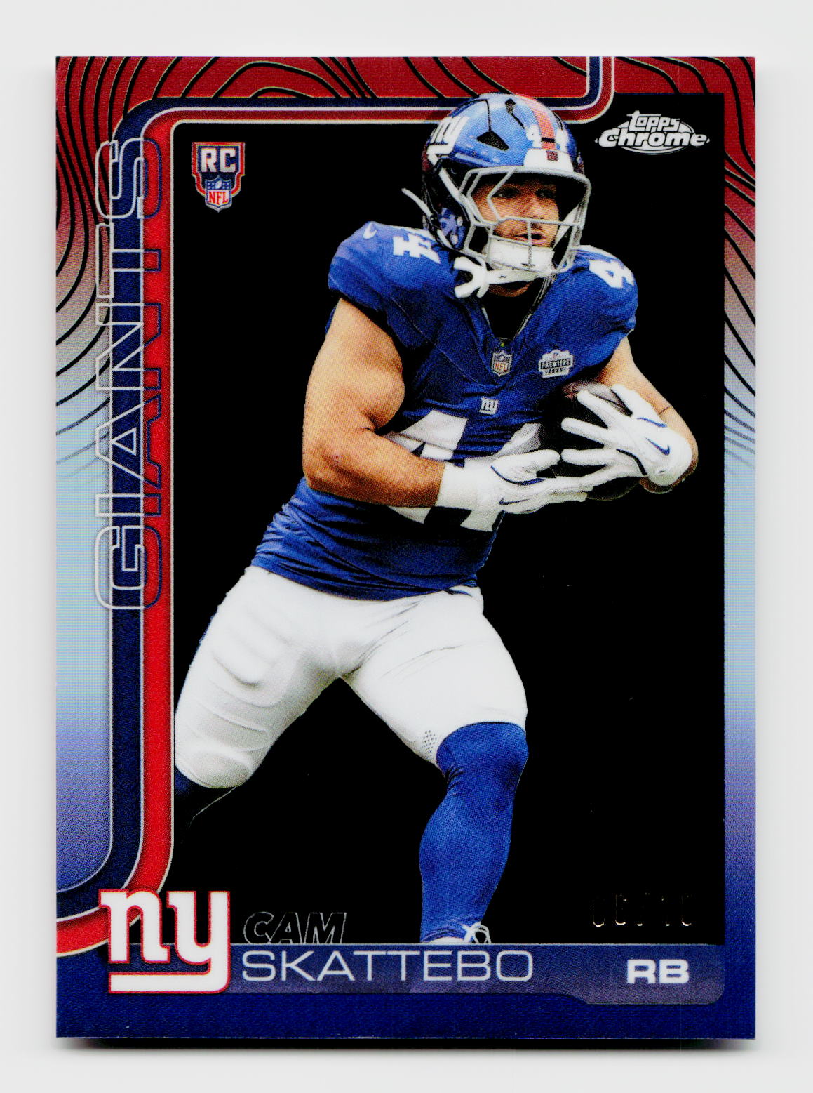 2025 Topps Chrome #331 Cam Skattebo Red White Blue /10  Rookie RC