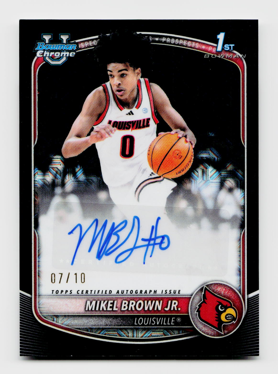 2025 Bowman Chrome #CPA-MBJ Mikel Brown Jr. 1st Rookie RC Black Mojo Refractor Auto SSP /10