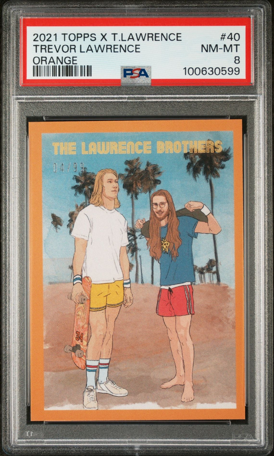 2021 Topps X Trevor Lawrence #40 Trevor Lawrence Orange PSA 8