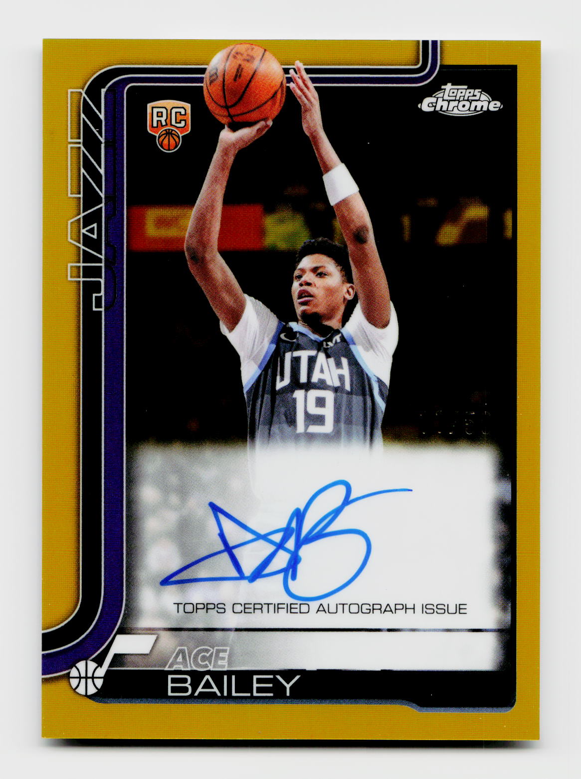 2025-26 Topps Chrome #TCA-AB Ace Bailey Rookie RC True Gold Auto /50