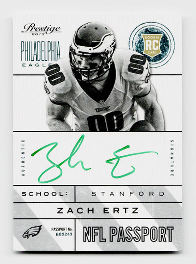 2013 Panini Prestige NFL Passport Zach Ertz #16 Rookie RC Auto