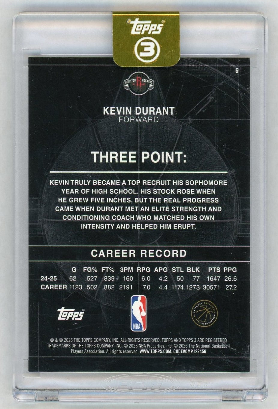 2026 Topps 3 Kevin Durant Silver /49 #6