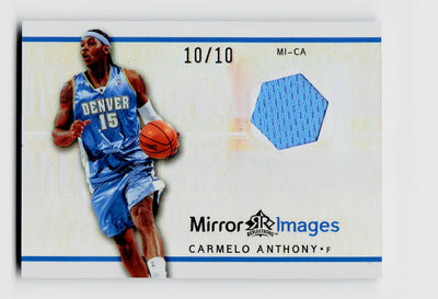 2005-06 Upper Deck Reflections #MI-CA Carmelo Anthony Dual Game-Used Patch SSP 10/10