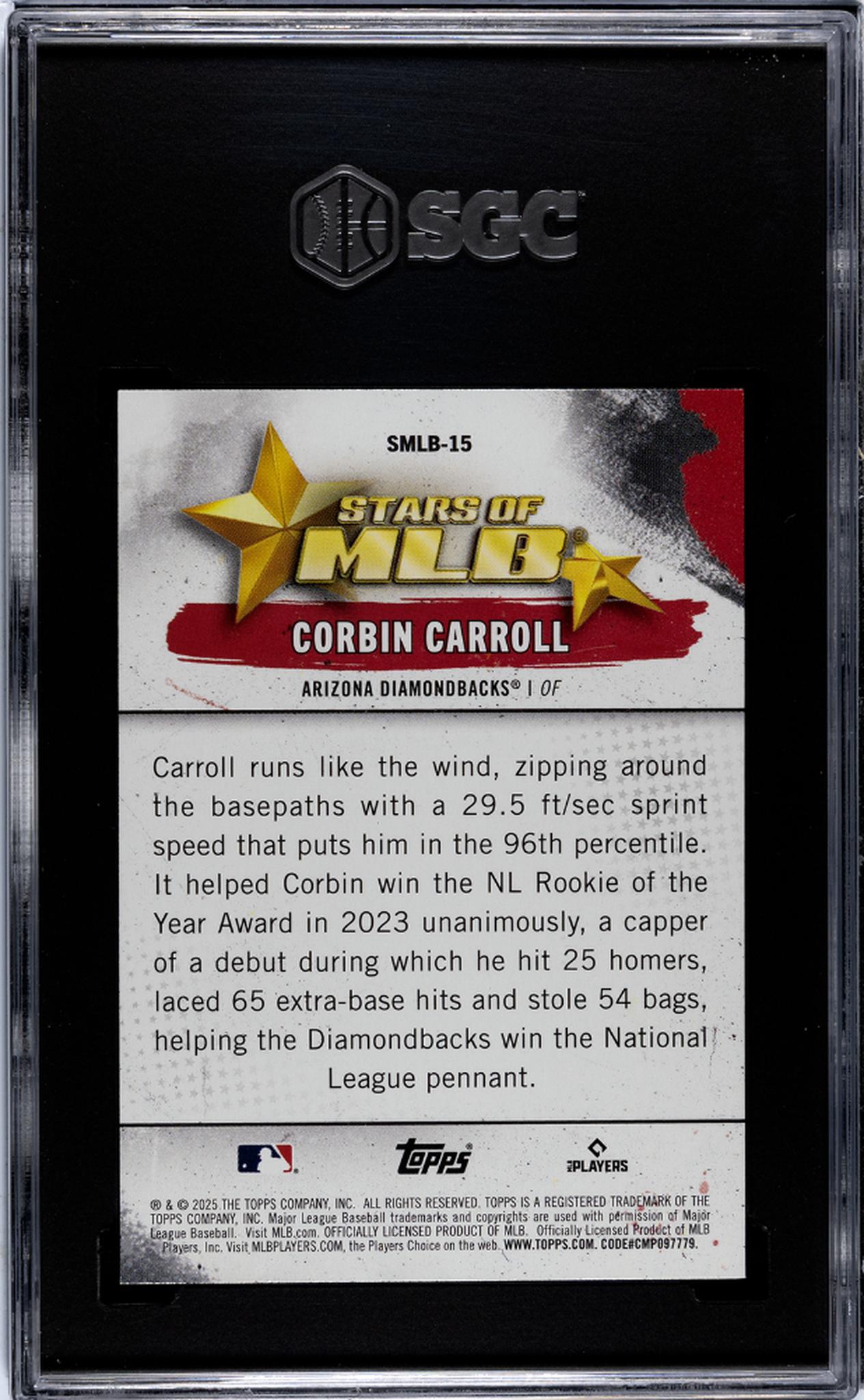 2025 Topps Series 1 Stars of MLB Corbin Carroll #SMLB-15 SGC 10