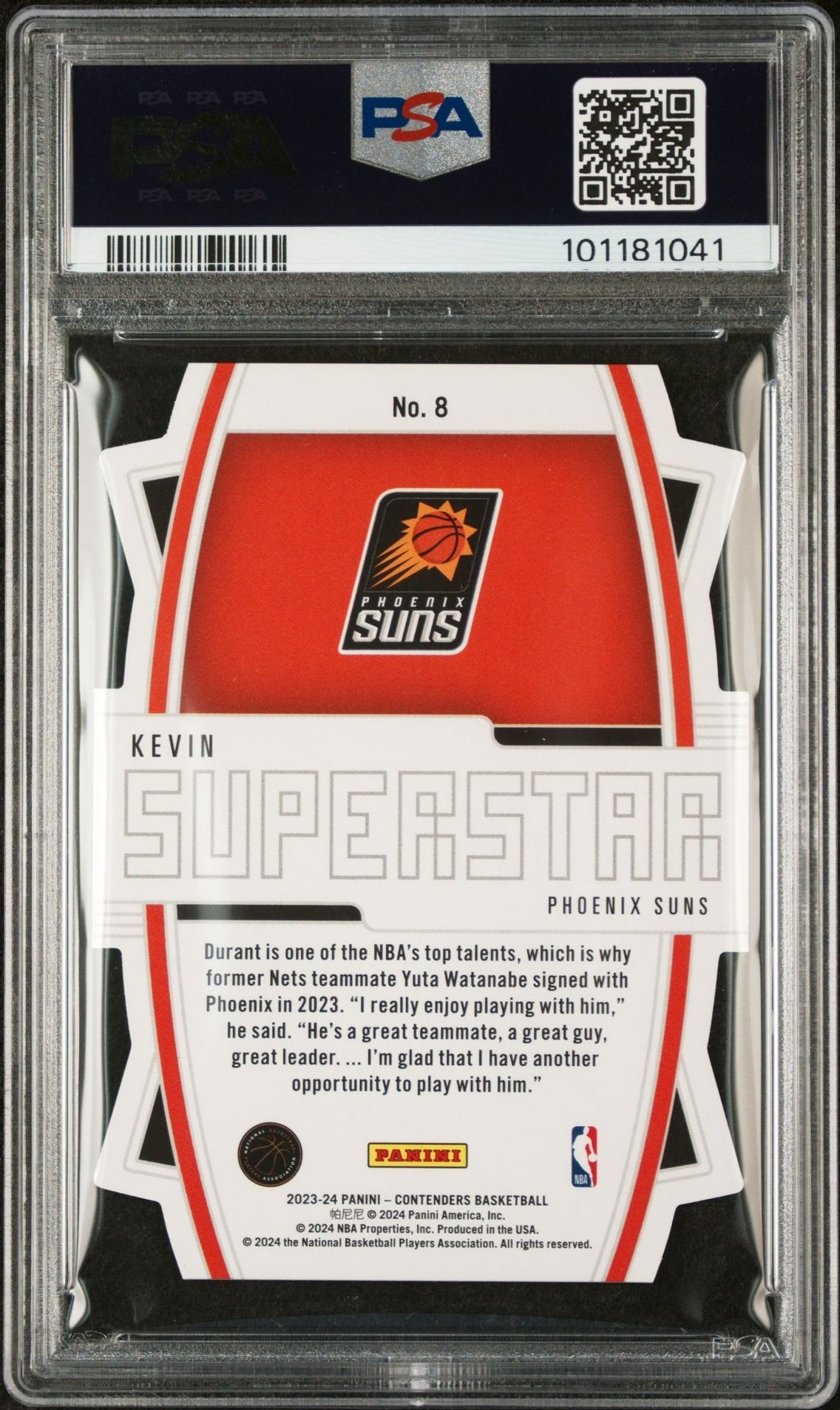 2023 Panini Contenders Superstar Die-Cuts Kevin Durant #8 PSA 9