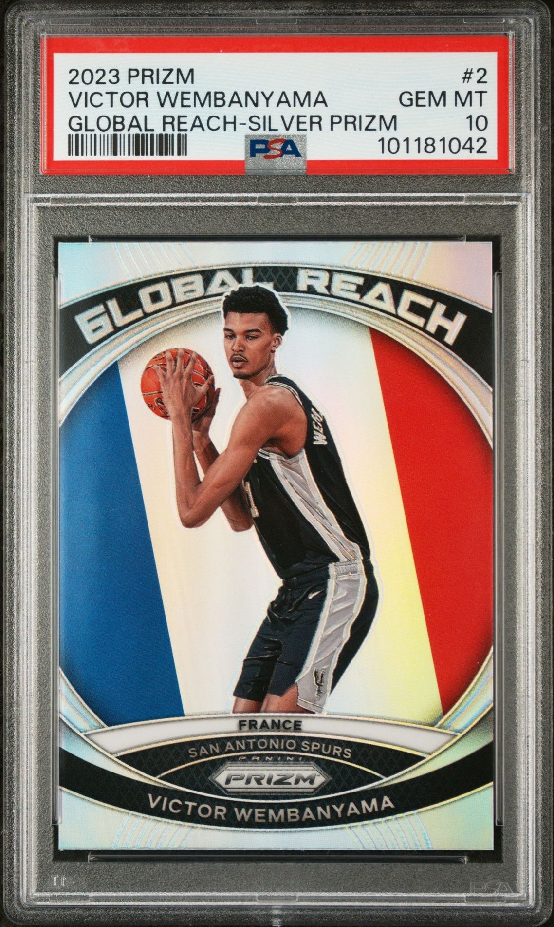 2023 Prizm Global Reach Victor Wembanyama #2 PSA 10