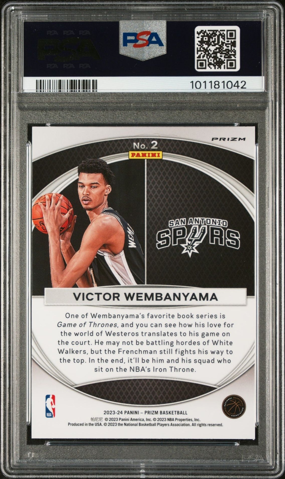 2023 Prizm Global Reach Victor Wembanyama #2 PSA 10