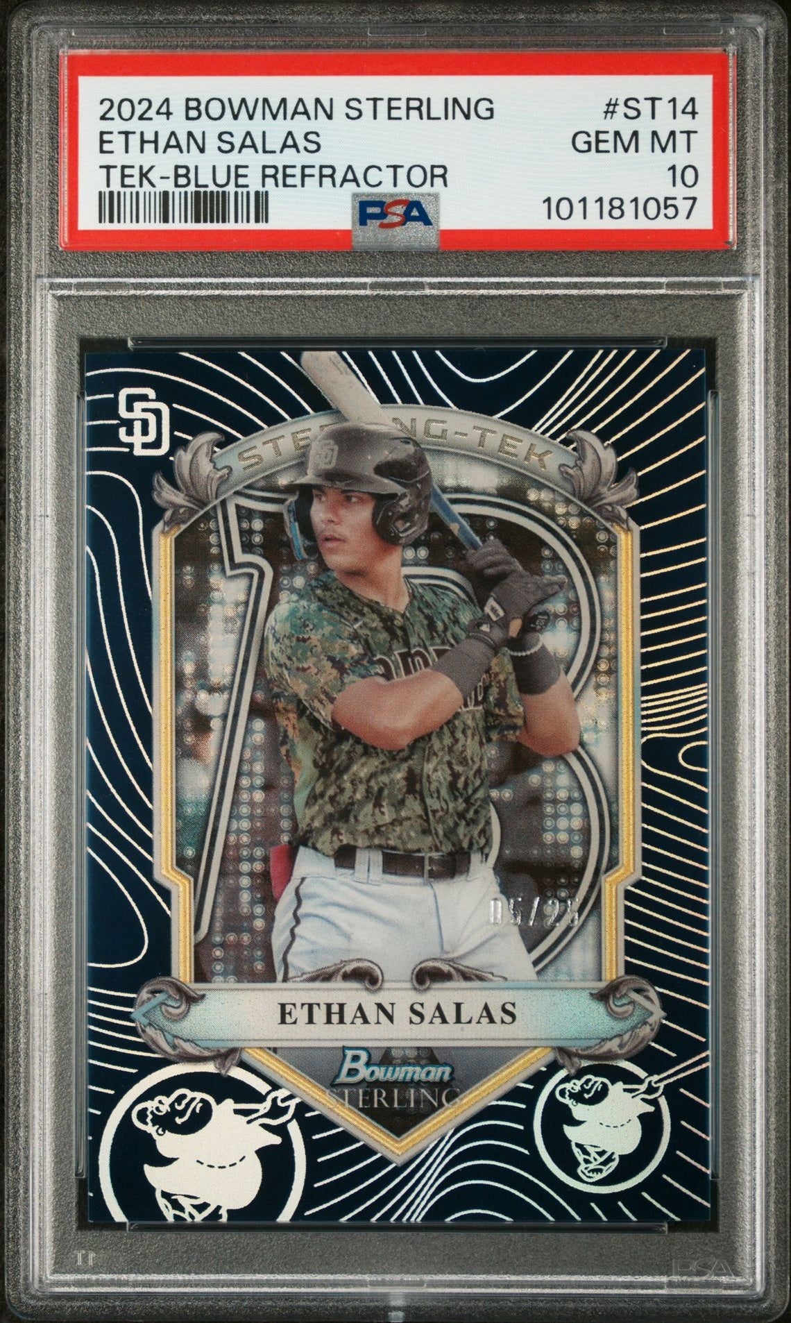 2024 Bowman Sterling Tek Blue Refractor Ethan Salas #ST14 /99 PSA 10