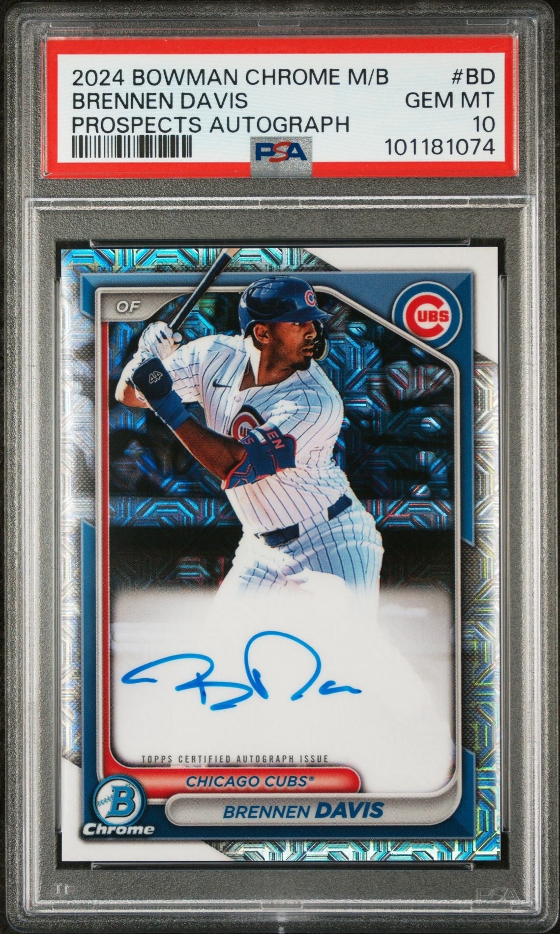 2024 Bowman Chrome Brennen Davis #BD Auto PSA 10