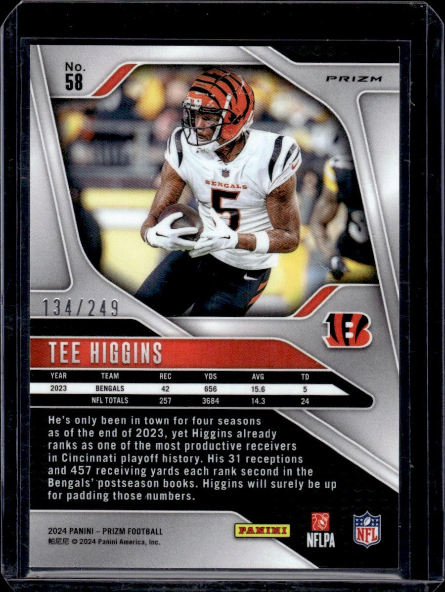 2024 Panini Prizm #58 Tee Higgins /249 Cincinnati Bengals