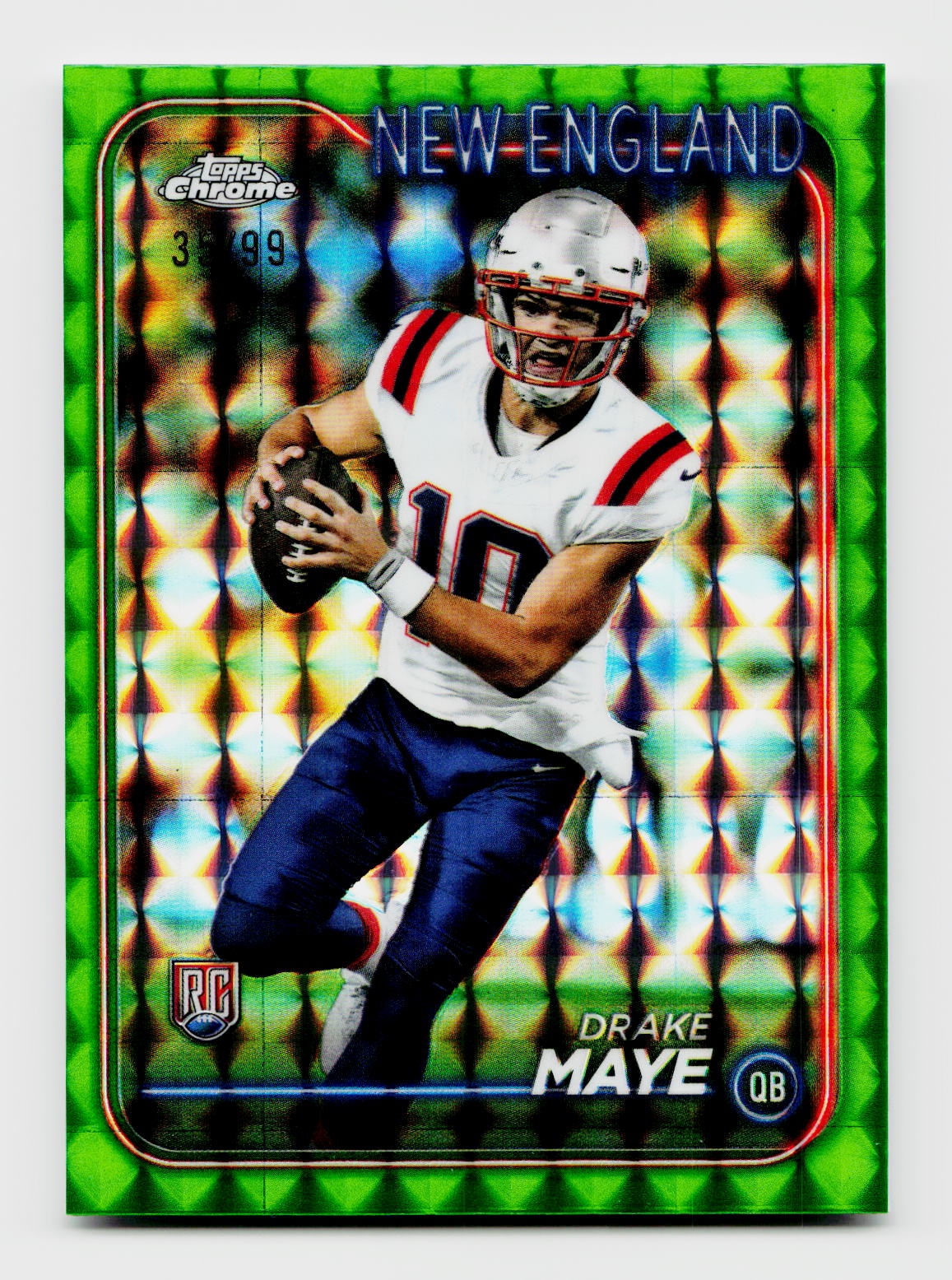 2024 Topps Chrome #203 Drake Maye Green Geometric Rookie RC