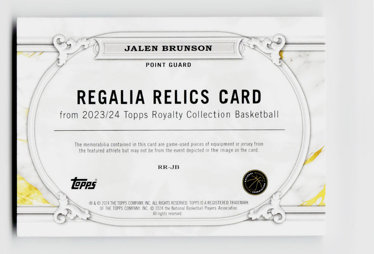 2023-24 Topps Royalty #RR-JB Jalen Brunson Dual Game-Used Patch /25
