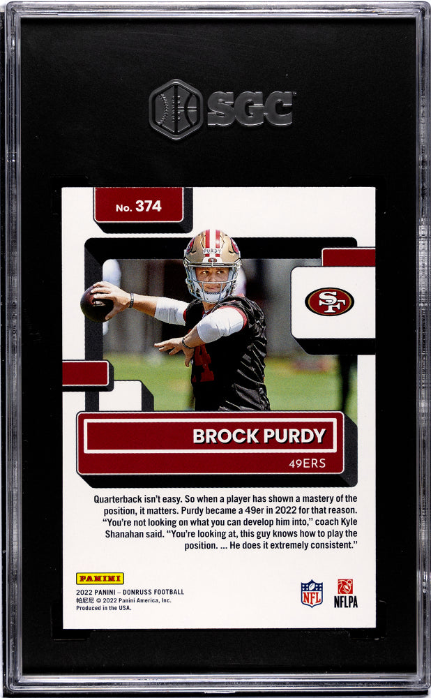 2022 Donruss #374 Brock Purdy SGC 8