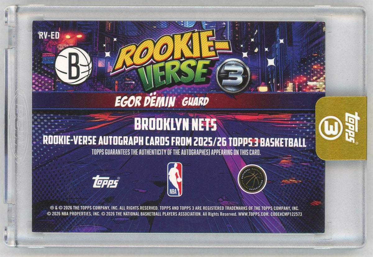 2025-26 Topps 3 #RV-ED Egor Demin Rookie-Verse Auto RC /49